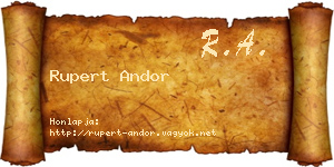 Rupert Andor névjegykártya